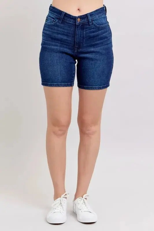 Judy Blue High Waist V-Front Bermuda Shorts for Women - Love Salve